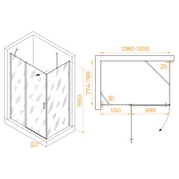 Товар: Душевой уголок RGW LE-044 (LE-004+Z-14) 1300x800 06124438-11 - фото 1 Душевой уголок RGW LE-044 (LE-004+Z-14) 1300x800 06124438-11 — фото 1, Душевые уголки