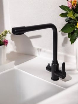 BOND Smart B65-0488 Смеситель для кухни под фильтр с краном для питьевой воды, черный матовый — фото 15, Смесители для кухни