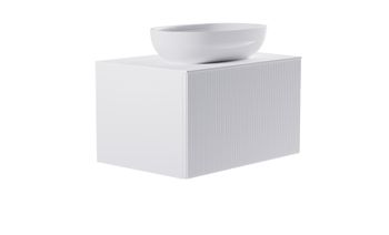 Тумба М-40 80см 1ящ цв белый мат./волна, раковина Атрия бел гл., столешница Solid бел гл. 4631177713590 — фото 3, Тумбы с раковиной