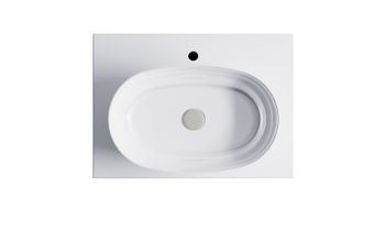 Тумба М-40 70см 1ящ цв RAL1013 мат./волна, раковина Атрия бел гл., столешница Solid бел гл. 4631177713514 — фото 6, Тумбы с раковиной