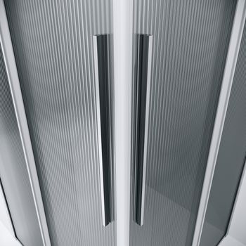 Душевое ограждение Niagara Nova NG-4624-34 (100х100х195) квадрат,раздвижная,хром,стекло рифленое,1 место — фото 7, Душевые уголки