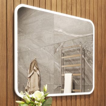 BOND M39ZE-10080 Зеркало прямоугольное 100х80см с LED подсветкой и сенсорным диммером — фото 6, Зеркала в ванную комнату