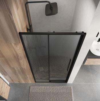 Товар: Дверь в нишу Niagara Nova NG-84-L9FHB (90х195) черный матовый,раздвижная влево,стекло рифленое,1 место - фото 6 Дверь в нишу Niagara Nova NG-84-L9FHB (90х195) черный матовый,раздвижная влево,стекло рифленое,1 место — фото 6, Душевые двери в нишу