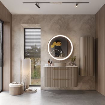 RAYAS Боковой шкаф СЕРЫЙ МАТОВЫЙ RY2120.00.MGR — фото 1, Шкафы для ванной