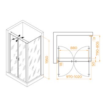 Товар: Душевой уголок RGW PA-144B (PA-104B+Z-050-2B+O-104B) 1000x800 060814408-014 - фото 1 Душевой уголок RGW PA-144B (PA-104B+Z-050-2B+O-104B) 1000x800 060814408-014 — фото 1, Душевые уголки