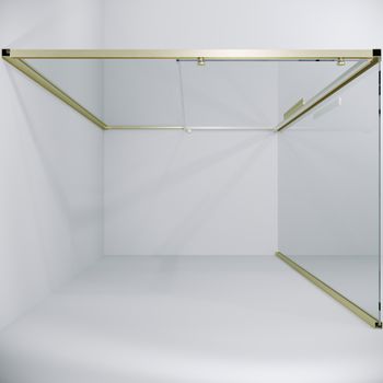 Душевое ограждение Niagara Nova NG-44-13ASG-A100SG-34 (130х100х195) прямоугольник,раздвижная,золото сатин,стекло прозрачное,2 места — фото 2, Душевые уголки