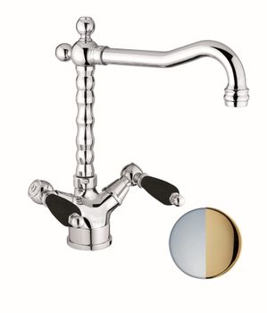 Смеситель для кухни Fiore COLONIALE BLACK 22CO0625, хром/золото — фото 1, Смесители для кухни