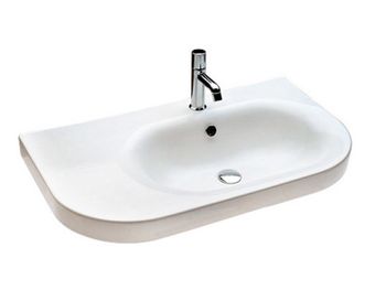 Раковина HATRIA DAYTIME Y0YZ01 подвесная с одним отверстием с переливом цвет белый — фото 1, Раковины