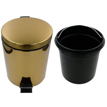 GIFORTES Ведро д/мусора 5 литров круглое, с крышкой SOFT CLOSE, золото 32673 — фото 5, Мусорные ведра