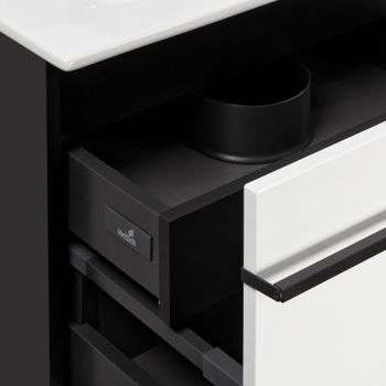 ANETO Тумба под раковину VICTORIA-N UNIK 80, белый глянец, ROCA 7857430806 — фото 4, Тумбы под раковину