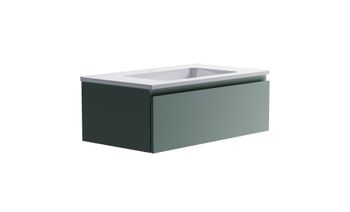 Нижний шкаф Альфа 90 с 1 ящиком зеленый (NCS S 3005-B80G матовый) + Раковина "Альфа 90" 03060006ncss3005-b80g+04010008 — фото 3, Тумбы с раковиной