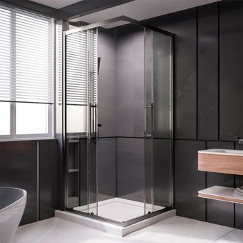 Душевой угол Veconi Premium Trento PTC-20GR, 1200Х900x2000, брашированный графит, стекло прозрачное PTC20-GR-12090-01-C4 — фото 2, Душевые уголки