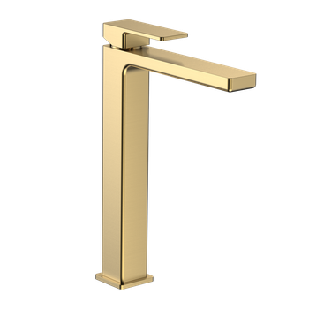 AQM6814BG Savona Смеситель для свободностоящей раковины 250мм, гладкий, подводка 1⁄2", золото шлифованное — фото 1, Смесители для раковины