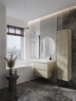 ONA Модуль для раковины 800 мм, 785x450x565 мм, с 2 ящиками, светлый дуб, ROCA A857630512 — фото 11, Тумбы под раковину