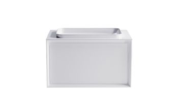 Тумба Фрейм 70 с 1ящ белый мат. с раковиной Антарес бел гл. и столешницей Solid бел гл. 4631177713798 — фото 1, Тумбы с раковиной