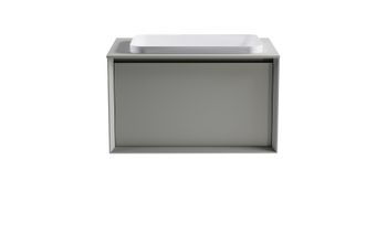 Тумба Фрейм 70см 1ящ NCS S 3502-y мат., раковина Антарес бел гл, столешница Solid в цвете 4631177715204 — фото 1, Тумбы с раковиной