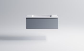 Нижний шкаф Альфа 90 с 1 ящиком серо-голубой (NCS S 3005-R80B матовый) + Раковина "Альфа 90" 03060006ncss3005-r80b+04010008 — фото 2, Тумбы с раковиной