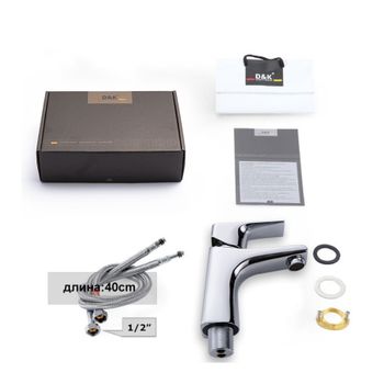 Смеситель для раковины D&K Rhein DA1292101, хром — фото 2, Смесители для раковины