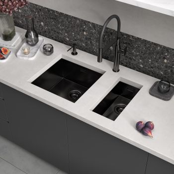 Кухонная мойка Reflexion Iseo RX2265BL оружейная сталь — фото 7, Кухонные мойки