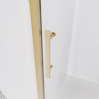 Душевая дверь Veconi Evo 100 G, 1700x1950, золото брашинг, стекло прозрачное E1-G-170-01-C9 — фото 2, Душевые двери в нишу