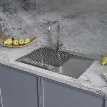 Кухонная мойка Reflexion Iseo RX2265BL оружейная сталь — фото 355, Кухонные мойки