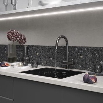 Кухонная мойка Reflexion Iseo RX2265BL оружейная сталь — фото 142, Кухонные мойки