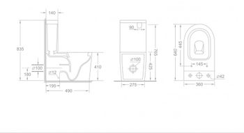 Унитаз напольный CeramaLux 2178 MB — фото 1, Напольные унитазы
