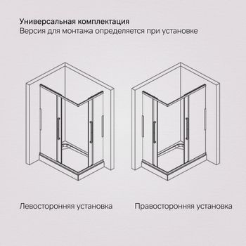 W84G-403-12090-BT Душевое ограждение Func Square Slide 120х90, черный, прозрачное — фото 6, Душевые кабины и ограждения