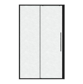 Дверь в нишу Niagara Nova a NG-84-L11CHB (110х195) черный матовый,раздвижная влево,стекло шиншилла,1 место — фото 2, Душевые двери в нишу