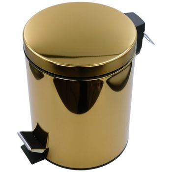 Товар: GIFORTES Ведро д/мусора 5 литров круглое, с крышкой SOFT CLOSE, золото 32673 - фото 1 GIFORTES Ведро д/мусора 5 литров круглое, с крышкой SOFT CLOSE, золото 32673 — фото 1, Мусорные ведра