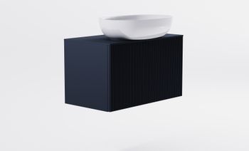 Тумба М-40 Slim 80см 1ящ RAL7024 мат./волна, раковина Атрия бел гл, столешница Solid в цвете 4631177716003 — фото 2, Тумбы с раковиной