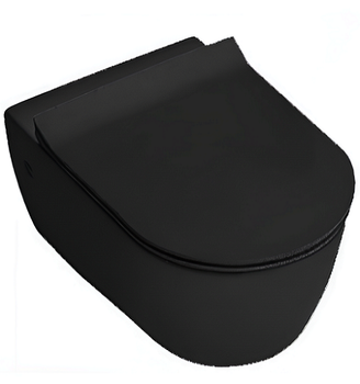 Унитаз HATRIA Fusion A1Y1CC02 подвесной безободковый цвет черный матовый — фото 1, Подвесные унитазы