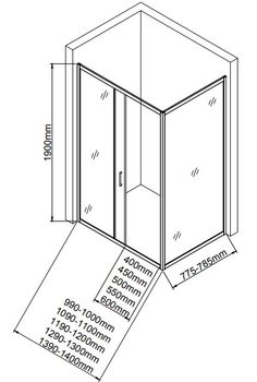 Товар: Душевая дверь Aquanet SD-1000A 100, прозрачное стекло - фото 4 Душевая дверь Aquanet SD-1000A 100, прозрачное стекло — фото 4, Душевые двери в нишу