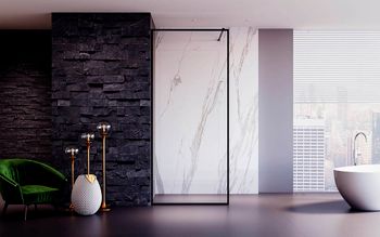 Душевая перегородка Veconi Korato KR-81B, 700x2000, черный матовый, стекло прозрачное KR81B-70-01-C8 — фото 1, Душевые перегородки