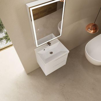 AQM900360WH "S3" тумба под умывальник подвесная 60 см., цвет белый глянец. — фото 3, Тумбы под раковину