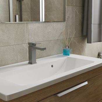 Смеситель для раковины D&K Bayern.Liszt DA1512106, серый графит — фото 1, Смесители для раковины