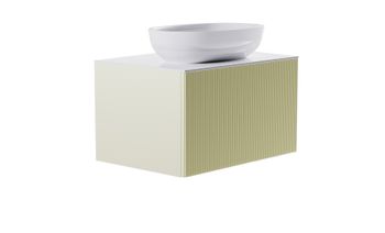 Тумба М-40 70см 1ящ цв RAL1013 мат./волна, раковина Атрия бел гл., столешница Solid бел гл. 4631177713514 — фото 3, Тумбы с раковиной