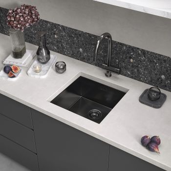 Кухонная мойка Reflexion Iseo RX2265BL оружейная сталь — фото 103, Кухонные мойки