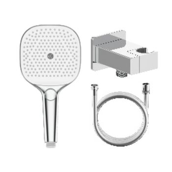 Лейка для душа с держателем (с подключением шланга) и шлангом Raglo R476.40, хром — фото 1, Лейки для душа