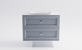 Тумба Классик 90 с 2ящ NCS S 3005-R80B мат. с раковиной Ретро бел гл. и столешницей Solid бел гл. 4631177714351 — фото 1, Тумбы с раковиной