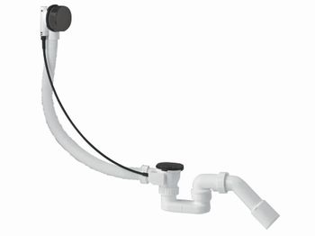 EVSB141 Слив-перелив для ванны черный (полуавтомат) PLASTBRNO — фото 1, Сливы-переливы