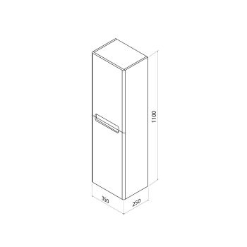 Пенал подвесной IDDIS Edifice 35 см белый (EDI35W0i97) — фото 1, Пеналы для ванной комнаты