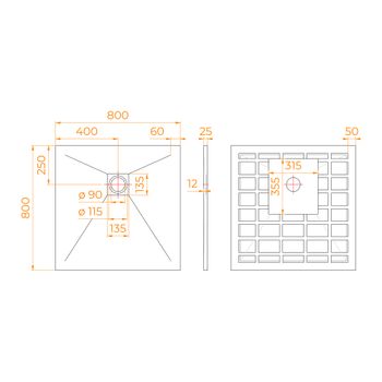 Душевой поддон квадрат STONE TRAY-G 800x800 14152088-02-11 — фото 3, Душевые поддоны
