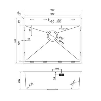 Кухонная мойка Reflexion Iseo RX2265BL оружейная сталь — фото 314, Кухонные мойки
