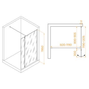 Товар: Душевая перегородка RGW WA-050Gb (WA-002Gb + Z-070Gb) 900 351005093-16 - фото 11 Душевая перегородка RGW WA-050Gb (WA-002Gb + Z-070Gb) 900 351005093-16 — фото 11, Душевые перегородки