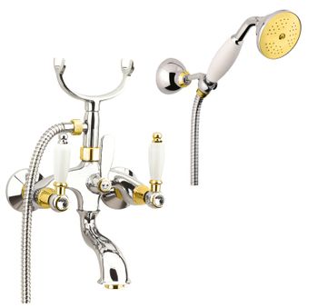 Смеситель для ванны Fiore COLONIALE SKY (SWAROVSKI®) 03CO0601, хром/золото — фото 1, Смеситель для ванны