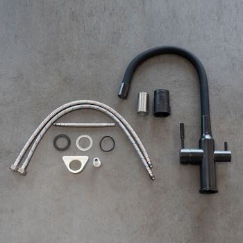 Expert Смеситель для кухни, с гибким изливом, с подключением к фильтру питьевой воды, черный LM5083BL-Black — фото 5, Смесители для кухни