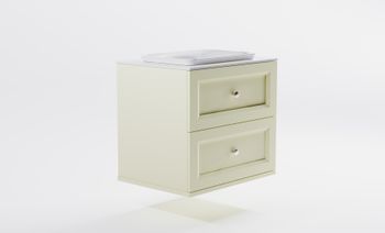 Товар: Тумба Классик 80 с 2ящ RAL1013 мат. с раковиной Ретро бел гл. и столешницей Solid бел гл. 4631177714313 - фото 3 Тумба Классик 80 с 2ящ RAL1013 мат. с раковиной Ретро бел гл. и столешницей Solid бел гл. 4631177714313 — фото 3, Тумбы с раковиной