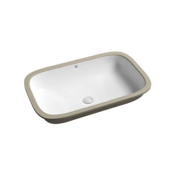 BOND S95-600 Раковина встраиваемая под столешницу 60х40х20см прямоугольная белая с переливом — фото 2, Раковины встраиваемые сверху