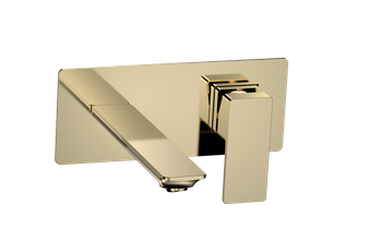 AQM6815GG Savona Смеситель для раковины, настен., на 2 отв., комплект, золото — фото 1, Смесители для раковины